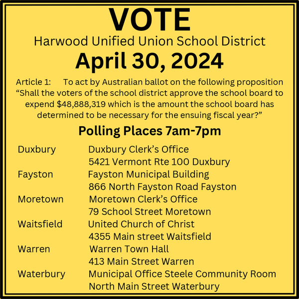 HUUSD Budget Re-Vote Time and Place