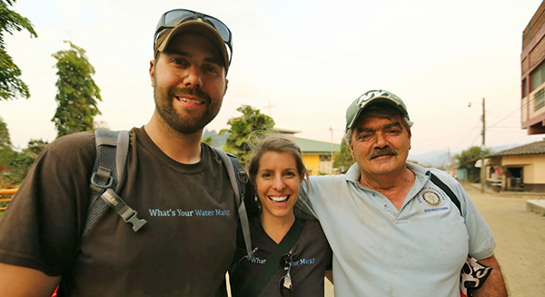 Jen, Steve and a Florida Rotary member after installing filters in Trojes, Honduras.