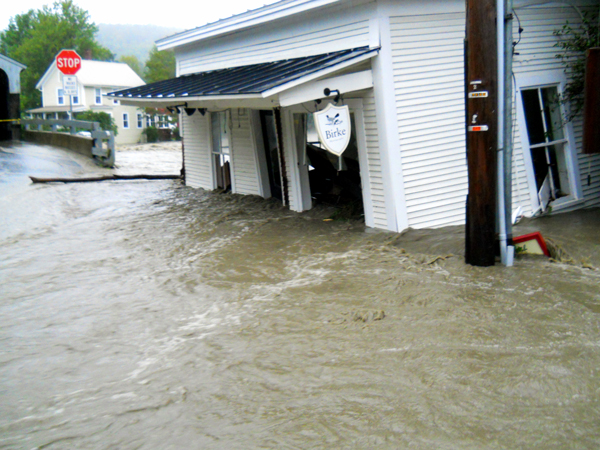 Flooding on Bridge Street Waitsfield during Tropical Storm Irene