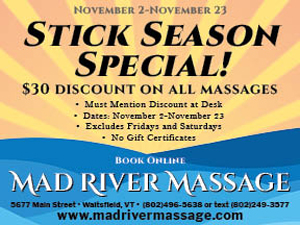 Mad River Massage 2025 stick season