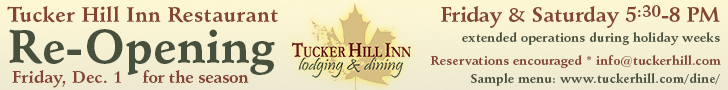 Tucker Hill Lodge Dining, come enjoy our new menu