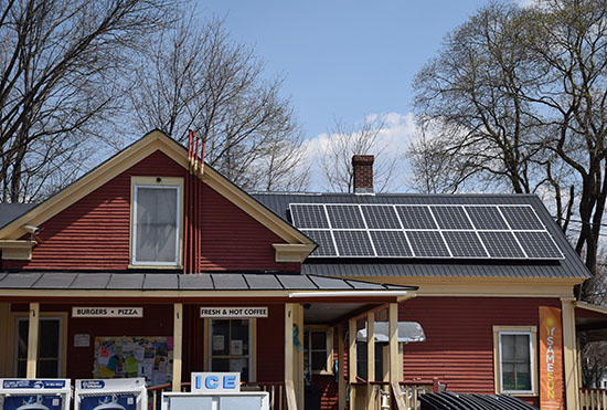 Solar array at Village Grocery in Waitsfield