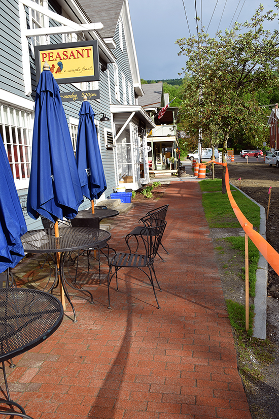 Construction is underway on Bridge Street in Waitsfield (May 28, 2015). Photo: Jeff Knight