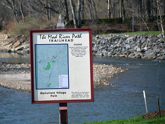 Mad River Path sign in Waitsfield