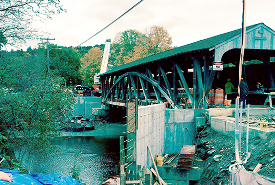 Waitsfield Covered Bridge construction