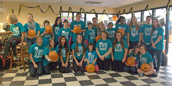  Members of Harwood’s 2015-16 Best Buddies Club enjoy the annual Match Party.