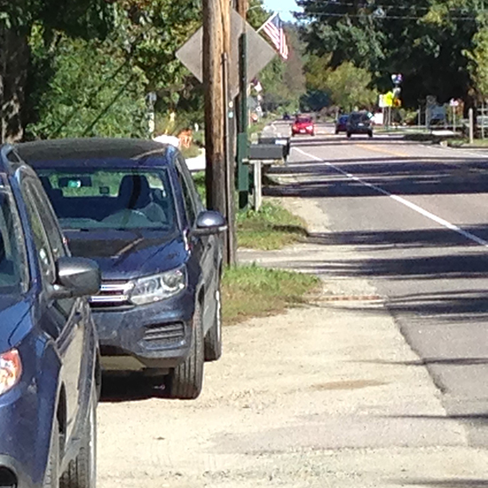 A portion of the west side of Route 100 where a proposed sidewalk will be placed. Photo: Kevin Russell