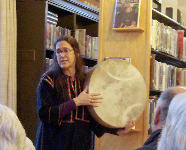 Deborah Harte Felmeth talks about Syria at Waitsfield's Joslin Library. Photo: Tracy Brannstrom