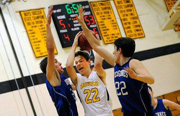 Harwood's Lucas Baron cuts through defenders. Photo: Gordon Miller