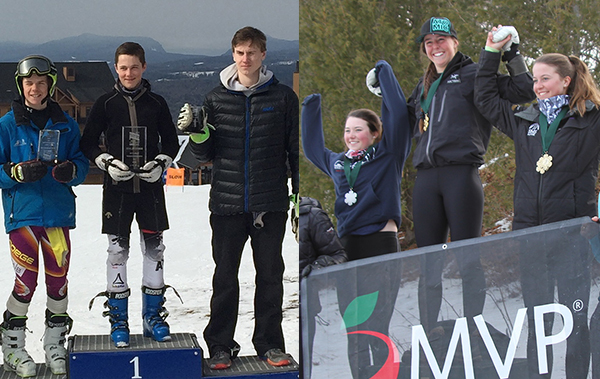 L:Max Martin, giant slalom and overall champion. R:Isabelle Nolan, Super G champion and third overall.