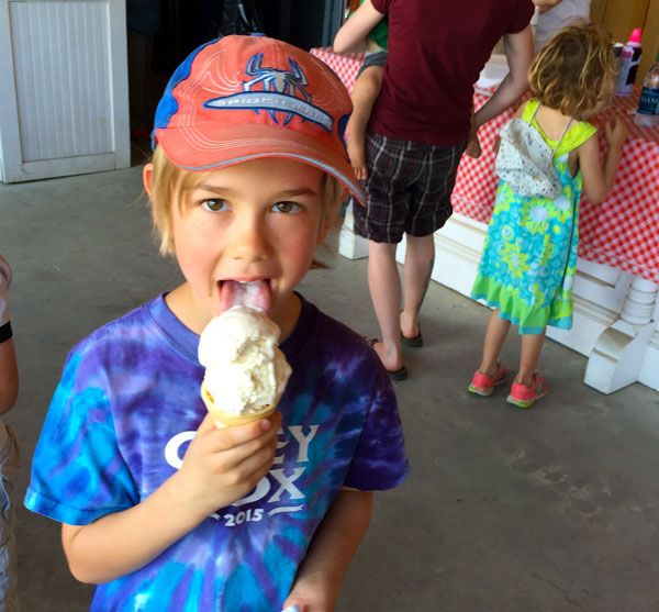 Strawberry festival goer enjoying ice cream. Photo: Lisa Loomis