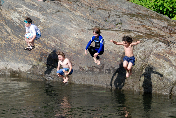 Kids swimming in the Mad River. Photo: John Williams