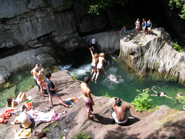 Warren Falls swim hole faces parking safety issues. Photo: Jeff Knight
