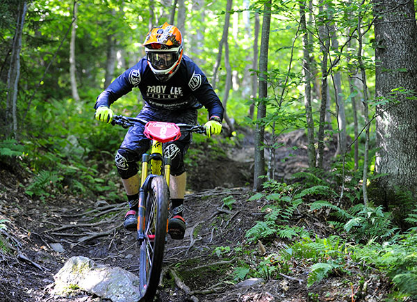 Sugarbush-sponsored mountain bike rider Isaac Allaire placed first in the Eastern States Cup Enduro at Sugarbush. Photo: Sugarbush