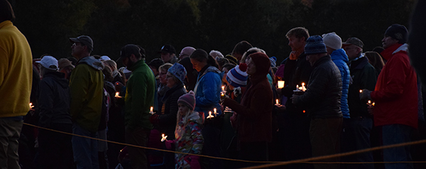 Mourners at candle lite vigil. Photo: Jeff Knight