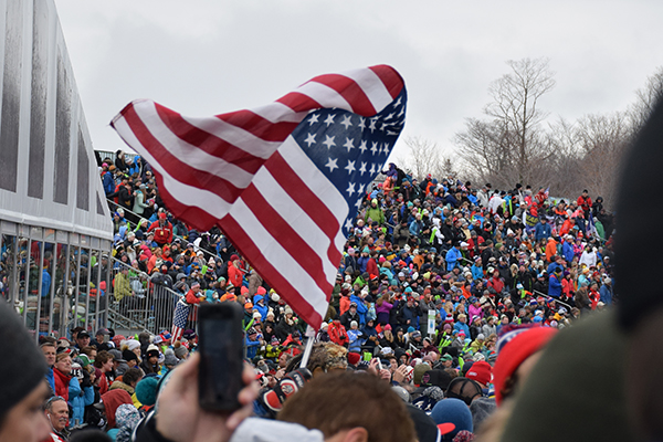 Big crowds at the Killington World Cup ski race. Photo: Jeff Knight