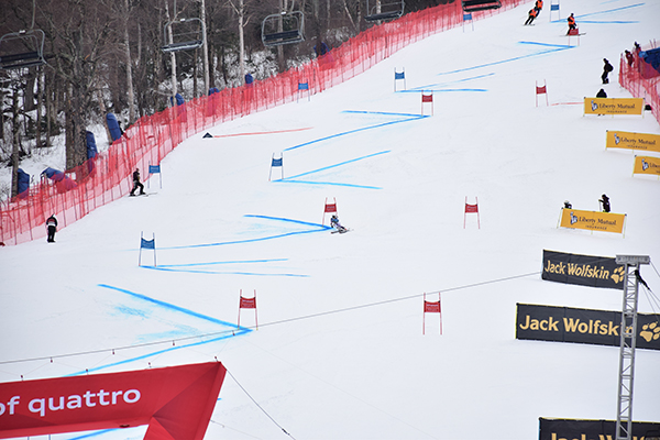 Hannah Utter, Waitsfield/GMVS, forerunning the Killington World Cup Giant Slalom. Photo: Jeff Knight