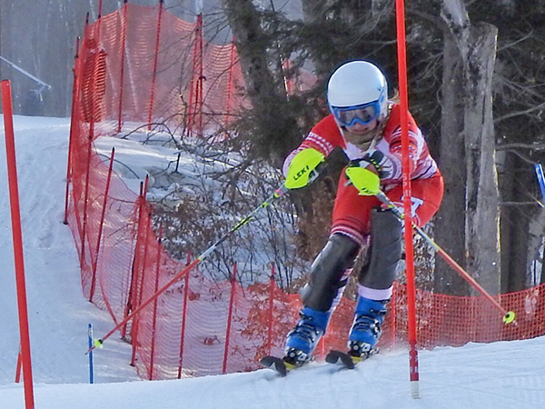 Harwood’s Piper Beilke placed third overall in the Mach Schnell Slalom on January 30. Photo: Jennifer Boland