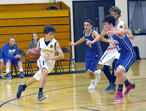 Harwood Boys Basketball defeated Thetford 48-40 on Tuesday, January 31. Photo: Chris Keating