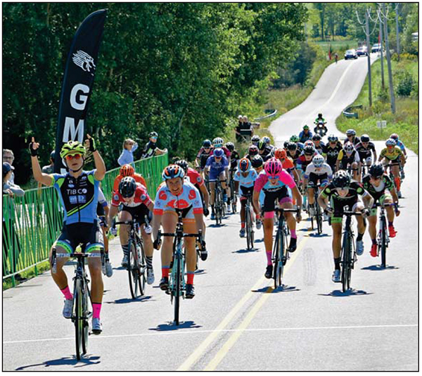 2017 Stage 2 Women's Sprint finish. Photo courtesy of Gary Kessler