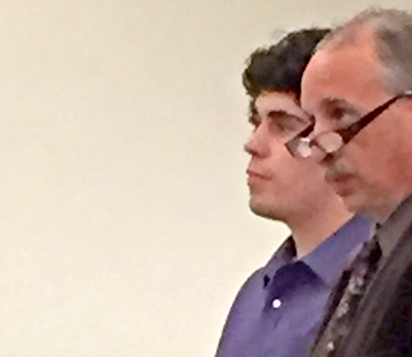 Andrew Baird IV, left, of Waitsfield with his attorney James LaMonda.