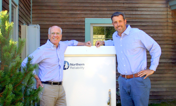 Vermont Congressman Peter Welch, left, and Northern Reliability president Jay Bellows.