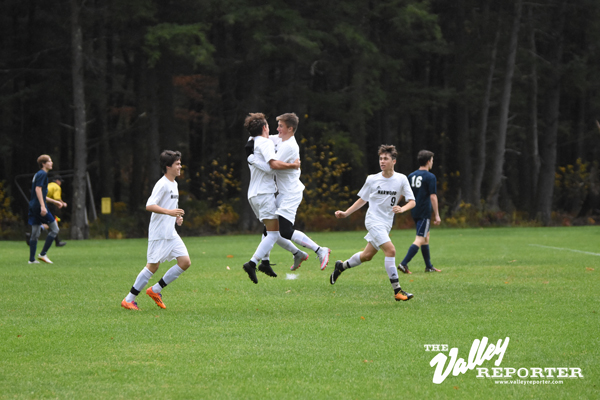 Harwood Union High School held off Stratton Mountain School to win the high school playdowns 3-2. Photo: Christopher Keating