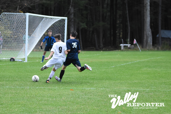 Harwood Union High School held off Stratton Mountain School to win the high school playdowns 3-2. Photo: Christopher Keating