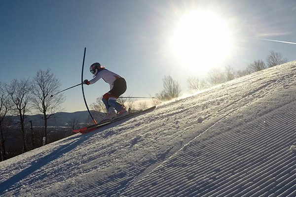 Swiss World Cup women and coaches at train at Sugarbush ahead of races at Killington. Photo: John Atkinson