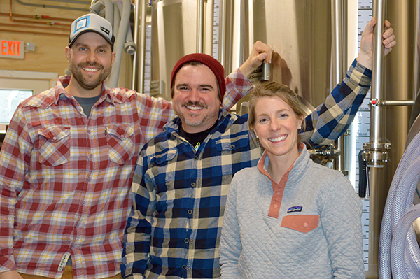 Collaborative Brewing team members Steve Parker, Brett Seymour and Jen Fleckenstein. Missing is Craig Isvak. 