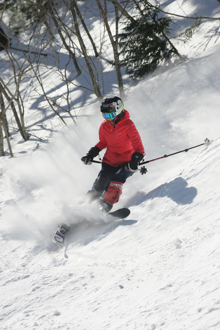 One of the many competitors in the March 10 memorial event at Mad
River Glen in honor of the late Ryan Hawks. Photo: TJ Greenwood