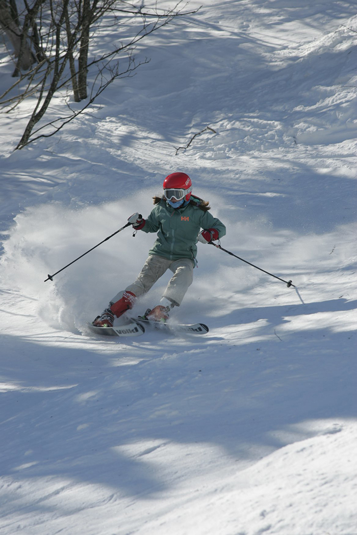 One of the many competitors in the March 10 memorial event at Mad
River Glen in honor of the late Ryan Hawks. Photo: TJ Greenwood