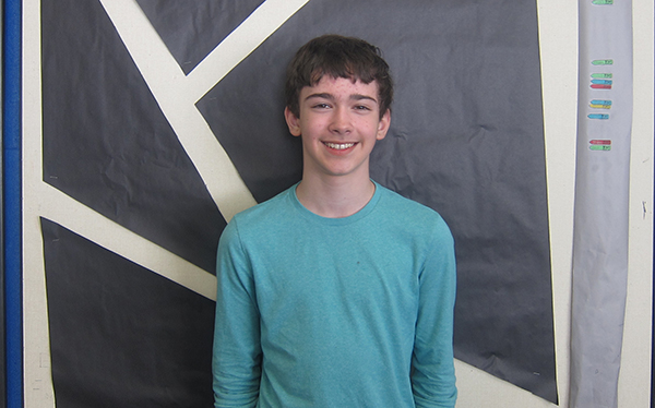 HUMS Scripps Spelling Bee champion Beckett Kahn, who will represent HUMS at the state spelling bee at St. Michael’s College on March 19, 2019.
