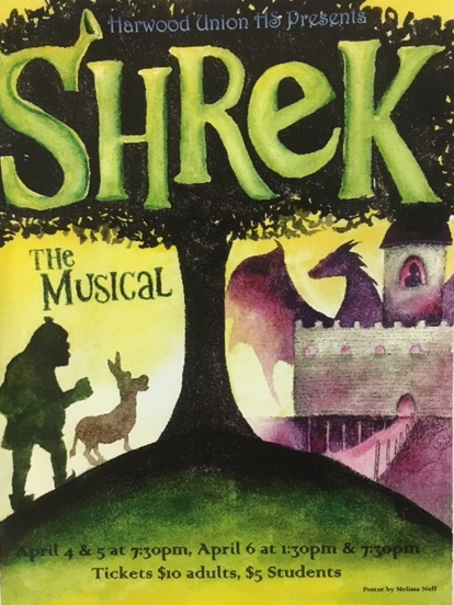 Harwood Union presents "Shrek the Musical" Thursday, April 4, at 7:30 p.m