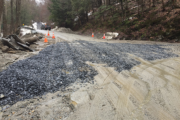 Camels Hump Rd aftermath, photo by Jonathan DeLaBruere