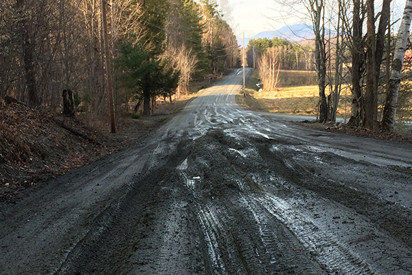 Muddy roads in Vermont