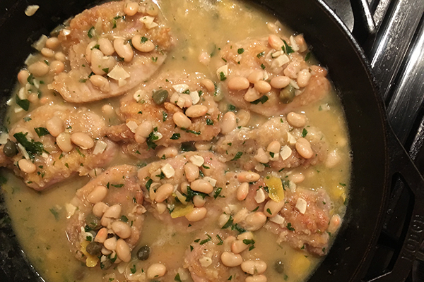 Braised lemon caper chicken