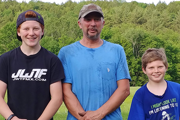 Left to right: Zennor DiMario, Marc DiMario and Finn DiMario captured the first three places in the 1.7-mile run.