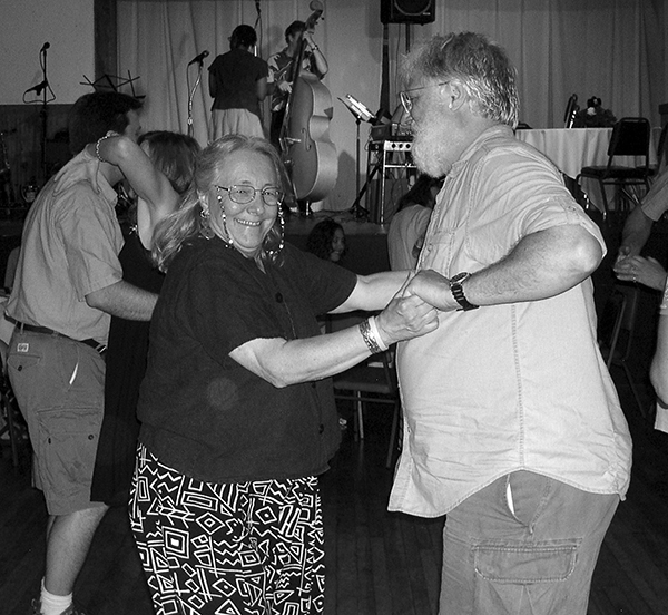 Amalia Veralli and Henry Erickson kick  up their heels at the Valley Players’ 30th anniversary party