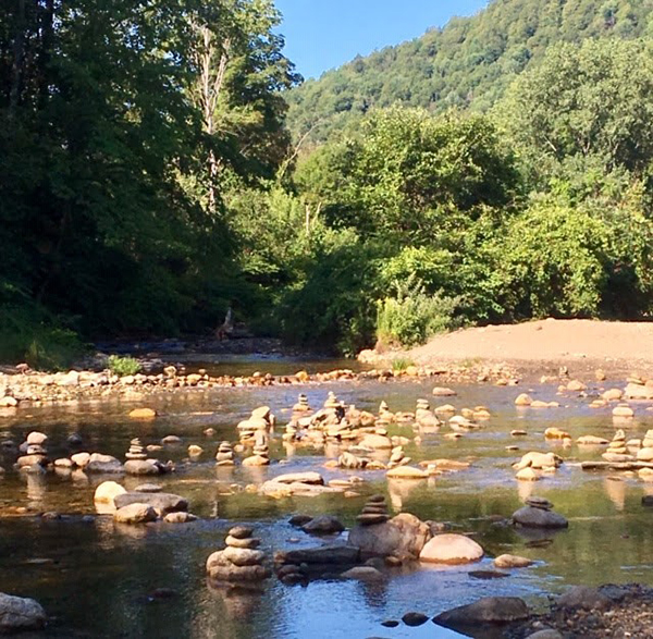 Photo: Mike Ware. Lowest and slowest Mad River (of the season) above Warren Falls.