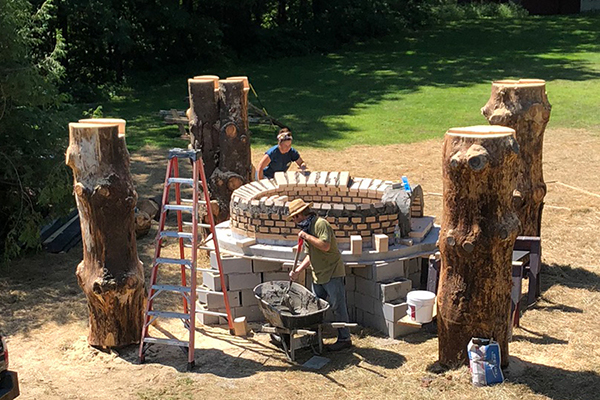 The oven for bread bakers participating in the Great Vermomnt Bread Festival is under construction. The event takes place September 7.