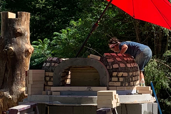 Great Vermont Bread Festival oven being built