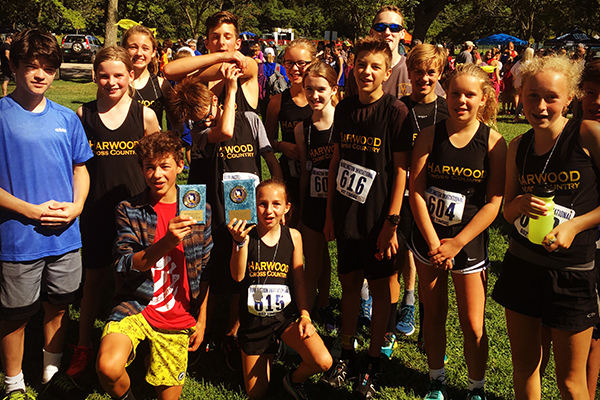 The Harwood MS cross-country team girls placed second with the boys’ team taking third at the Burlington Invitational