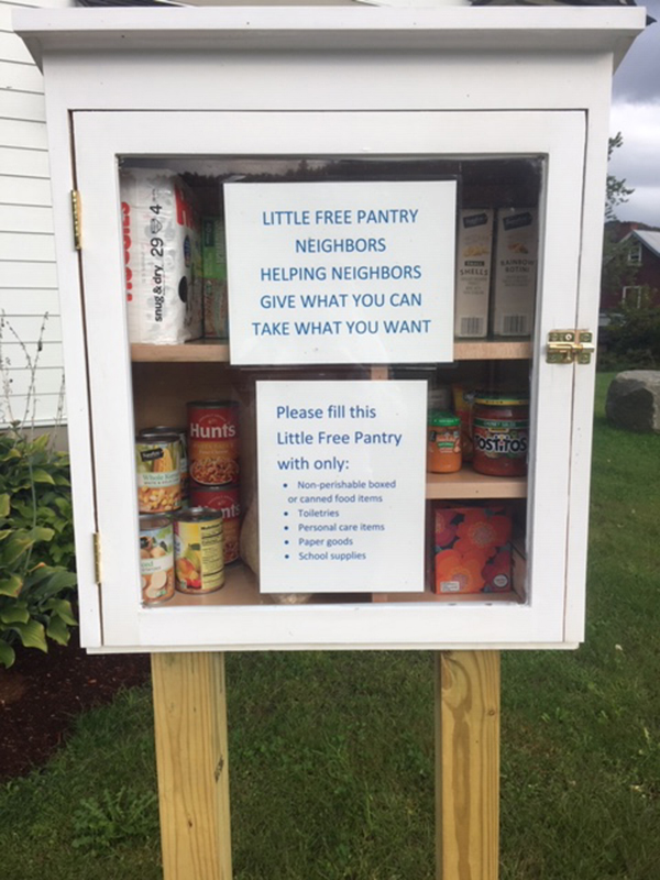 Photo: Katie Martin. Moretown’s Local Service Committee created this free pantry for neighbors in need.