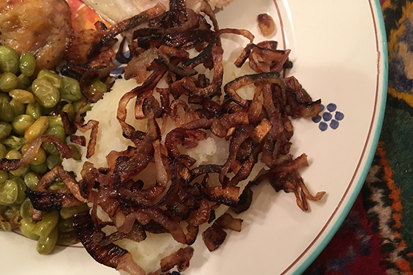 Turnips with crispy shallots