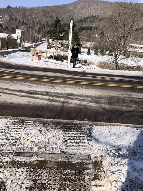 A new crosswalk will cross Rte. 100 to Carroll Road. 