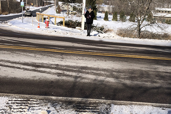 New crosswalk to Carroll Road 