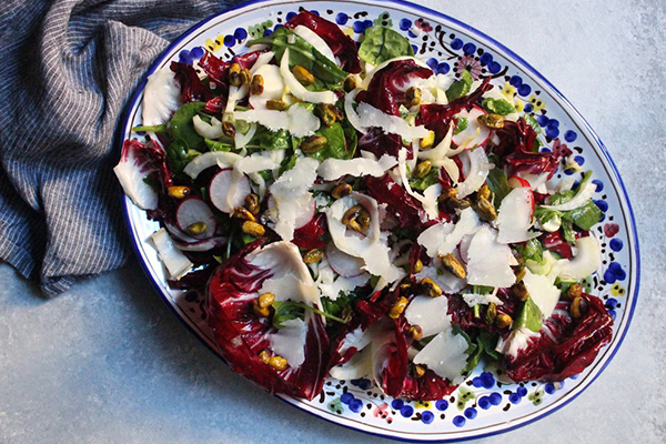 Radicchio salad with an orange vinaigrette