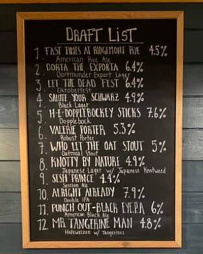 Collaborative Brewing beer list