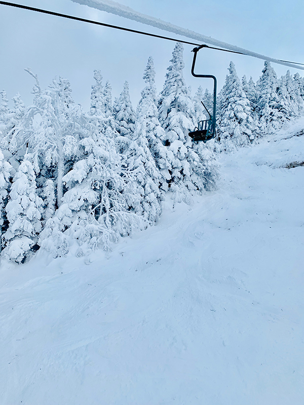 A surprise snowfall last week allowed Mad River Glen to open early.  Photo: Hadley Laskowski.